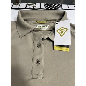 First Tactical Performance Long Sleeve Polo Tan Shirt Women’s Sz L - New